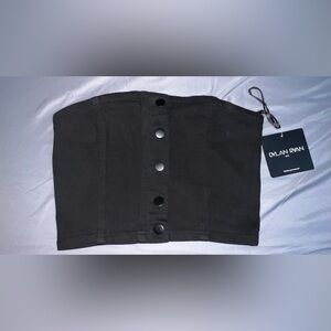 Dylan Ryan black  Denim Corset Top, M  NWT [E-50]